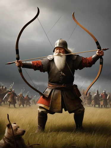 longbow,vikings,thracian,germanic tribes,viking,scythe,bow and arrows,sparta,norse,hunting scene,cossacks,massively multiplayer online role-playing game,3d archery,genghis khan,mongolian,battle,lone warrior,buffalo herder,archery,field archery,Illustration,Abstract Fantasy,Abstract Fantasy 22