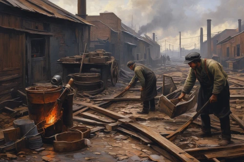 brick-making,blacksmith,workers,foundry,smelting,steelworker,forced labour,the production of the beer,shoemaking,tinsmith,shoemaker,sawmill,factories,boilermaker,lead-pouring,deadwood,miners,beamish,metallurgy,iron pour,Art,Classical Oil Painting,Classical Oil Painting 12