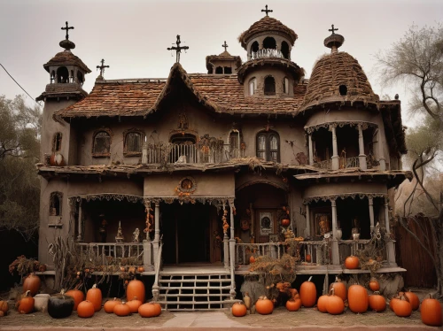 witch house,halloween travel trailer,witch's house,haunted house,the haunted house,halloween decoration,halloween decor,creepy house,halloween scene,doll house,decorative pumpkins,halloween decorating,halloween and horror,halloween decorations,the gingerbread house,dolls houses,victorian house,halloween pumpkin gifts,pumpkin autumn,vintage halloween,Illustration,Retro,Retro 04