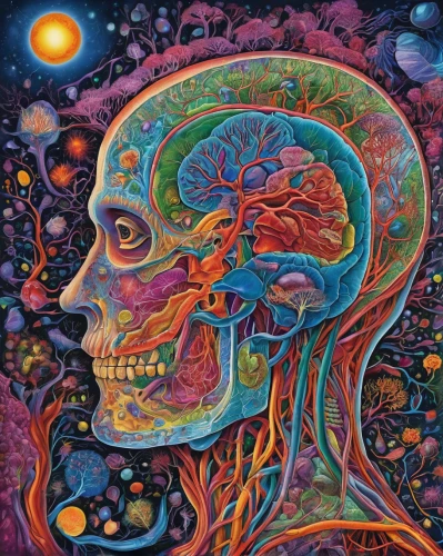 psychedelic art,lsd,mind-body,psychedelic,brain,human brain,neural pathways,consciousness,brain structure,brain icon,trip computer,dimensional,chakras,anatomical,acid,open mind,mind,brainy,mantra om,dopamine,Conceptual Art,Daily,Daily 28