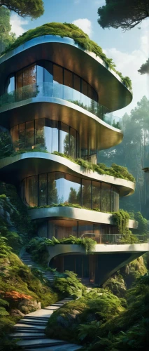 futuristic architecture,dunes house,futuristic landscape,eco hotel,house in the forest,japanese architecture,floating island,asian architecture,futuristic art museum,modern architecture,chinese architecture,floating islands,eco-construction,residential,house by the water,concept art,house in mountains,tigers nest,building valley,house in the mountains,Conceptual Art,Fantasy,Fantasy 05