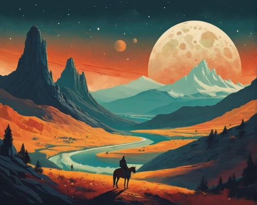 lunar landscape,valley of the moon,moon valley,desert landscape,desert desert landscape,fantasy landscape,altiplano,autumn mountains,mountain landscape,mountain scene,moonscape,landscape background,desert background,dune landscape,deer illustration,volcanic landscape,mountains,mountainous landscape,desert,sci fiction illustration,Conceptual Art,Daily,Daily 20