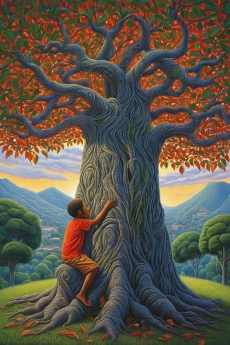 girl with tree,bodhi tree,orange tree,tangerine tree,celtic tree,the branches of the tree,oak tree,tree of life,flourishing tree,colorful tree of life,persimmon tree,magic tree,fig tree,apple tree,sacred fig,mantra om,red tree,tree torch,oak,the roots of trees,Illustration,Abstract Fantasy,Abstract Fantasy 21