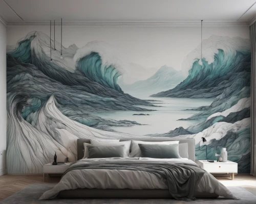 ocean waves,japanese waves,duvet cover,wave pattern,wall decoration,wall art,japanese wave paper,wall sticker,wall decor,wall paint,japanese wave,sleeping room,poseidon,painted wall,wall plaster,great room,wall painting,waterbed,water waves,modern decor,Photography,Documentary Photography,Documentary Photography 08