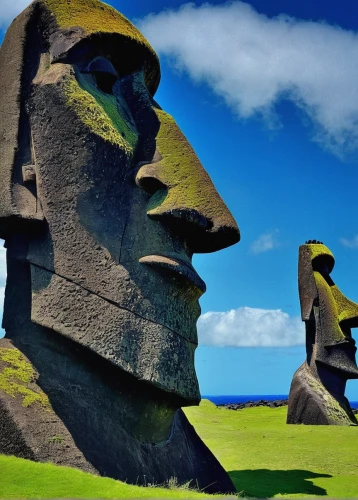 easter islands,easter island,the moai,moai,rapa nui,rapanui,stone statues,marvel of peru,heads of royal palms,stone figures,rock formations,rock formation,ancient people,megaliths,sphinx pinastri,inca face,the sculptures,kei islands,unesco world heritage,stone balancing,Art,Artistic Painting,Artistic Painting 03