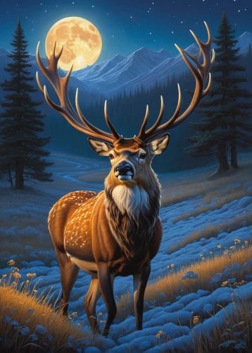 elk,buffalo plaid deer,deer illustration,buffalo plaid antlers,bull elk resting,manchurian stag,elk bull,whitetail buck,stag,pere davids deer,red deer,whitetail,bull elk on lateral moraine,deer bull,winter deer,glowing antlers,deer,male deer,european deer,antler velvet,Illustration,Realistic Fantasy,Realistic Fantasy 27