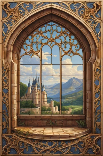 castle windows,art nouveau frames,art nouveau frame,fairy tale castle,frame border illustration,fairy tale icons,hogwarts,castle of the corvin,heroic fantasy,children's fairy tale,castles,fairy tale,fairytale castle,window to the world,fantasy landscape,a fairy tale,stained glass windows,frame illustration,castel,fantasy picture,Conceptual Art,Fantasy,Fantasy 28