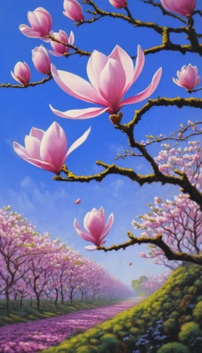 magnolia trees,magnolia tree,pink magnolia,magnolias,almond tree,cherry blossom tree,magnolia flowers,springtime background,almond blossom,magnolia blossom,blossoming apple tree,japanese sakura background,magnolia,blossom tree,sakura tree,sakura trees,almond trees,blooming trees,spring background,tulpenbaum,Conceptual Art,Sci-Fi,Sci-Fi 08