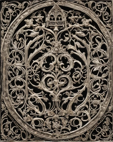 carved wood,patterned wood decoration,circular ornament,ornamental wood,ornament,floral ornament,decorative element,wood carving,iron door,carvings,romanesque,openwork,entablature,corinthian order,stone carving,filigree,mandelbulb,escutcheon,wall panel,wrought iron,Illustration,Realistic Fantasy,Realistic Fantasy 42