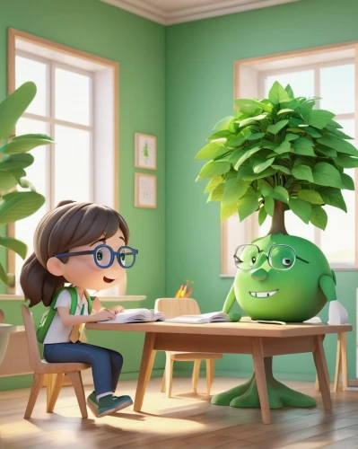 cute cartoon image,kids illustration,sprout,sci fiction illustration,girl studying,brocoli broccolli,game illustration,cute cartoon character,pear cognition,houseplant,lucky bamboo,cg artwork,green tomatoe,animated cartoon,watermelon painting,clay animation,green animals,green living,green apple,kids room,Unique,3D,3D Character