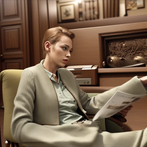 business woman,secretary,businesswoman,blonde woman reading a newspaper,woman in menswear,men's suit,librarian,business girl,business women,office worker,executive,office chair,woman sitting,businesswomen,businessman,tilda,menswear for women,white-collar worker,wing chair,concierge