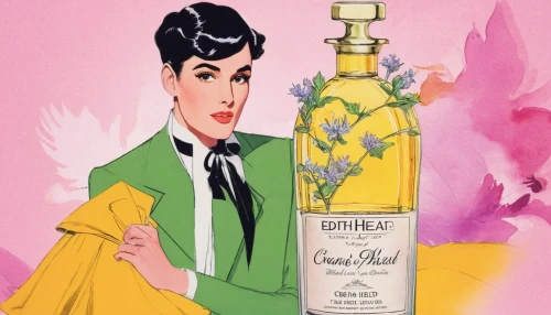 limoncello,rhum agricole,aniseed liqueur,passion fruit oil,absinthe,distilled beverage,liqueur,lemonsoda,jojoba oil,body oil,cream liqueur,cointreau,japanese whisky,vintage illustration,retsina,pineapple cocktail,grape seed oil,pink gin,perfume bottle,parfum,Illustration,Retro,Retro 04