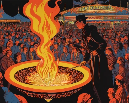 feuerzangenbowle,fire eater,fire-eater,cauldron,the conflagration,puy du fou,fire bowl,olympic flame,golden candlestick,the eternal flame,fire ring,ringmaster,fire artist,ring of fire,smouldering torches,brazier,fire master,candlestick,fire eaters,flaming sambuca,Illustration,Black and White,Black and White 19