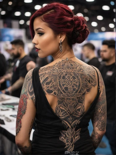 tattoo expo,tattoo girl,tattoo artist,tattoos,tattooed,with tattoo,sleeve,henna dividers,steampunk,celtic queen,beauty shows,catrina calavera,ribs front,henna designs,victorian lady,autoshow,mehndi designs,ribs back,black widow,bella rosa,Photography,Artistic Photography,Artistic Photography 15