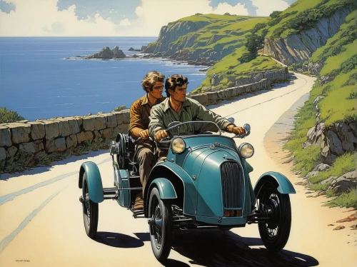 austin 7,sidecar,delage d8-120,mg t-type,motoring,lotus seven,triumph roadster,travel poster,vintage illustration,bugatti type 35,vintage cars,bugatti type 51,ride out,motorcycle tour,side car race,1000miglia,bmw 327,roaring twenties couple,vintage boy and girl,piaggio ciao,Conceptual Art,Daily,Daily 09