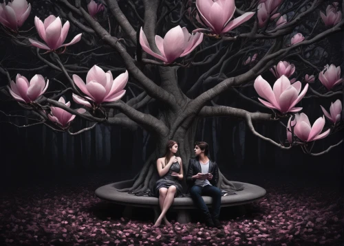 yulan magnolia,magnolias,magnolia × soulangeana,magnoliengewaechs,magnolia tree,pink magnolia,tulip background,magnolia,magnolia trees,photo manipulation,saucer magnolia,spring background,magnolia family,tulpenbaum,magnolia blossom,blossom tree,photomanipulation,spring awakening,chinese magnolia,bellflowers,Conceptual Art,Fantasy,Fantasy 34