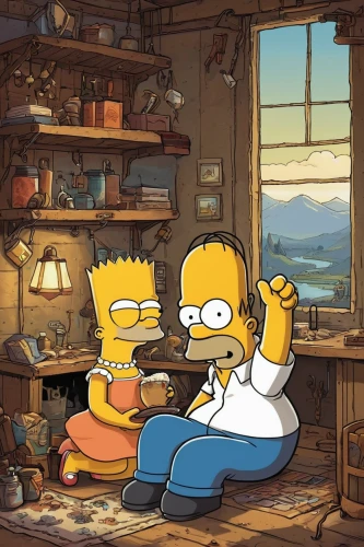 homer,homer simpsons,flanders,simson,bart,river pines,steamed,moc chau hill,happy father's day,fallout4,grandparents,father-son,nostalgic,content writers,family home,homeownership,log home,family hand,children's background,airbnb,Illustration,Children,Children 04