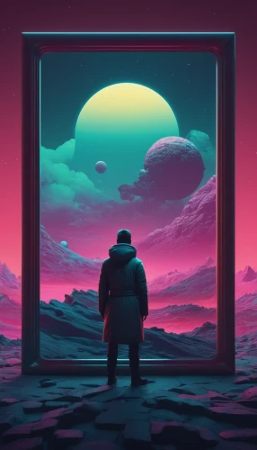 earth rise,the horizon,horizon,space art,retro background,futuristic landscape,dune,astronaut,cg artwork,dusk background,background screen,dusk,would a background,barren,frame illustration,vast,alien planet,gas planet,cosmos,explorer,Conceptual Art,Sci-Fi,Sci-Fi 11