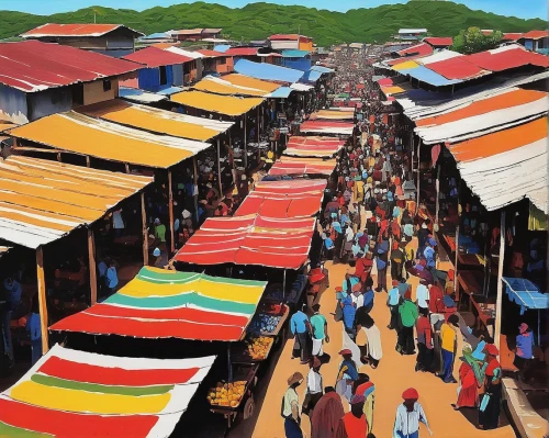 the market,khokhloma painting,large market,kampala,market,vendors,marketplace,floating market,bazaar,ghana,banana box market,fruit market,principal market,escher village,covered market,market stall,vegetable market,kerala,bangui,mombasa,Conceptual Art,Daily,Daily 02