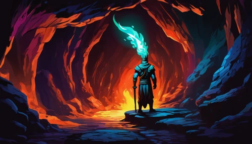 chasm,lava cave,blue cave,lava tube,descent,bioluminescence,the blue caves,blue caves,ice cave,cave,cave tour,fire background,would a background,lava,music background,portal,torchlight,sci fiction illustration,background image,wall,Conceptual Art,Daily,Daily 24