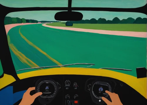 open road,behind the wheel,bus driver,racing road,highway,road,driving car,the road,trabant,driver's cab,steering,olle gill,tractor trailer,cool pop art,windshield,motoring,roads,driving,oil on canvas,drive,Art,Artistic Painting,Artistic Painting 09