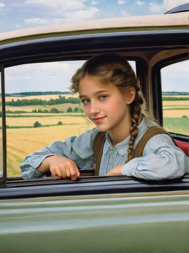 girl in car,girl and car,woman in the car,elle driver,car window,countrygirl,young girl,girl in a historic way,driving car,little girl in wind,vintage cars,vintage children,girl washes the car,driving a car,opel captain,simca,jane austen,driving school,citroën acadiane,car model,Art,Classical Oil Painting,Classical Oil Painting 34