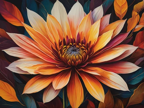 flower painting,mandala flower,orange dahlia,mandala flower illustration,dahlia bloom,dahlia,celestial chrysanthemum,flower art,flame flower,gazania,cosmic flower,lotus,dahlia flower,filled dahlia,orange floral paper,autumn chrysanthemum,flower illustrative,star dahlia,flowers png,chrysanthemum background,Illustration,Realistic Fantasy,Realistic Fantasy 36