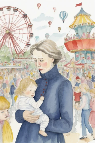 kate greenaway,annual fair,a collection of short stories for children,carousel,book illustration,watercolor baby items,nanny,children's fairy tale,doll's festival,oktoberfest celebrations,amusement park,summer fair,pregnant book,brighton pier,busy lizzie,illustrations,woman holding pie,carnival tent,oktoberfest,oktoberfest background,Illustration,Paper based,Paper Based 22