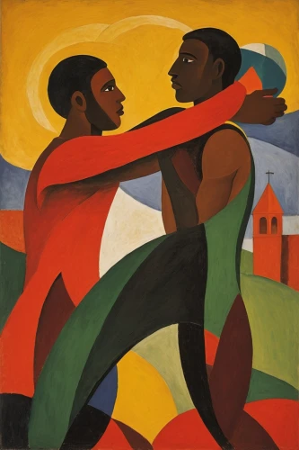 khokhloma painting,black couple,african art,reconciliation,juneteenth,dancing couple,emancipation,dancers,two people,dispute,argentinian tango,latin dance,salsa dance,musicians,olle gill,man and woman,human rights day,young couple,angolans,tango,Art,Artistic Painting,Artistic Painting 27