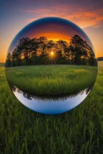 crystal ball-photography,glass sphere,mirror in the meadow,lensball,little planet,earth in focus,crystal ball,glass ball,sphere,spherical image,lens reflection,parabolic mirror,globule,spherical,parallel worlds,orb,giant soap bubble,swirly orb,yard globe,convex,Conceptual Art,Fantasy,Fantasy 07