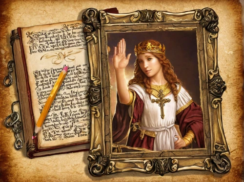 the prophet mary,prayer book,parchment,biblical narrative characters,binding contract,guestbook,icon magnifying,dead sea scroll,catarina,digiscrap,manuscript,proclaim,justitia,a letter,new testament,game illustration,portrait background,artemisia,the tablet,to our lady,Conceptual Art,Fantasy,Fantasy 27