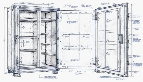 armoire,storage cabinet,china cabinet,cabinetry,cupboard,pantry,walk-in closet,door-container,cabinets,kitchen cabinet,hinged doors,bathroom cabinet,metal cabinet,compartments,cabinet,room divider,refrigerator,frame drawing,shower door,will free enclosure,Unique,Design,Blueprint