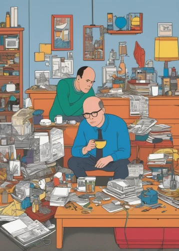 repairman,blueprints,computer addiction,watchmaker,electronics,meticulous painting,man with a computer,arduino,paperwork,jim's background,record store,tinkering,robin's nest,painting technique,staplers,model kit,computer business,organization,computer part,computers,Illustration,Vector,Vector 12