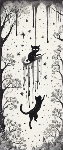 rain cats and dogs,halloween illustration,haunted forest,murder of crows,halloween bare trees,stray cats,halloween cat,halloween background,cats playing,cartoon forest,book illustration,cat doodles,cats in tree,halloween scene,witch house,stray cat,puddle,cat drawings,bird bath,feral cat,Illustration,Black and White,Black and White 34