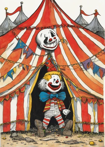 circus tent,circus,big top,circus show,circus animal,horror clown,circus stage,carnival tent,cirque,rodeo clown,creepy clown,scary clown,puppet theatre,clowns,cirque du soleil,it,circus aeruginosus,marionette,clown,ringmaster,Illustration,Children,Children 05