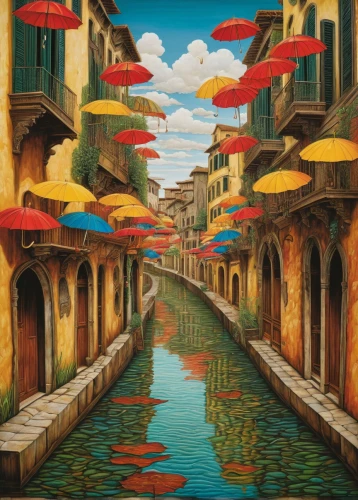 gondolas,italian painter,ponte vecchio,venetian,grand canal,gondolier,oil painting on canvas,venezia,hallia venezia,art painting,canals,tuscan,veneto,treviso,painting technique,oil painting,meticulous painting,lombardy,portofino,overhead umbrella,Art,Classical Oil Painting,Classical Oil Painting 28