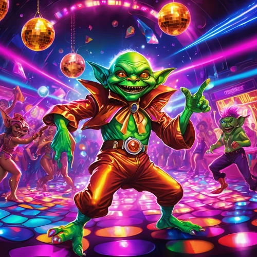game illustration,party banner,go-go dancing,nightclub,disco,frog background,pinball,massively multiplayer online role-playing game,rave,dance club,collectible card game,april fools day background,colorful foil background,rotglühender poker,clubbing,dance pad,light year,cg artwork,skylanders,patrol,Illustration,Realistic Fantasy,Realistic Fantasy 38