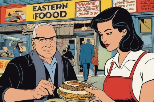 eastern food,food icons,foodies,kosher food,northeastern cuisine,muffuletta,western food,jewish cuisine,american food,deli,woman holding pie,grocer,puerto rican cuisine,girl with bread-and-butter,restaurants,middle eastern food,new york restaurant,restaurants online,shopping icons,food line art,Illustration,American Style,American Style 09