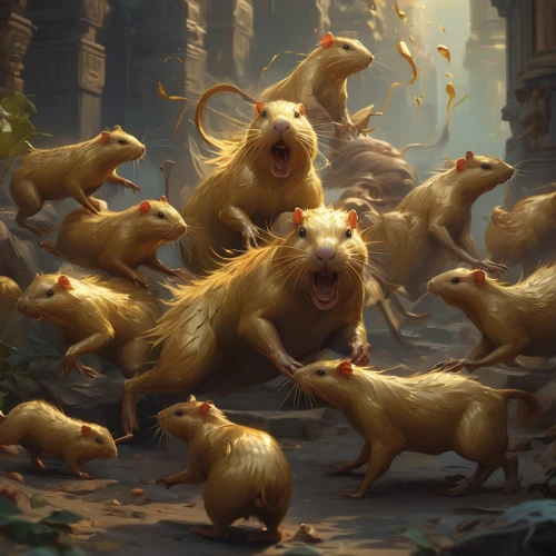 many teat mice,rodents,rodentia icons,white footed mice,mice,animal migration,year of the rat,baby rats,the pied piper of hamelin,rats,herd of goats,anthropomorphized animals,guinea pigs,flock of chickens,animal train,squirrels,rataplan,rat na,whimsical animals,vintage mice,Conceptual Art,Fantasy,Fantasy 01