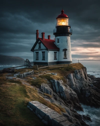 electric lighthouse,lighthouse,light house,red lighthouse,point lighthouse torch,light station,petit minou lighthouse,crisp point lighthouse,nubble,maine,portland head light,guiding light,new england,northernlight,battery point lighthouse,massachusetts,landscape photography,northen light,light of night,blue hour,Photography,General,Fantasy