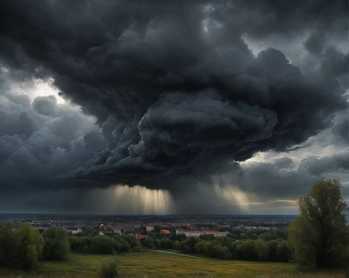 a thunderstorm cell,thunderstorm,thunderclouds,storm clouds,thundercloud,cumulonimbus,storm,dramatic sky,raincloud,thunderheads,rain cloud,stormy clouds,nature's wrath,dark clouds,thunderhead,dark cloud,schäfchenwolke,shelf cloud,stormy sky,lunwetter,Art,Classical Oil Painting,Classical Oil Painting 18