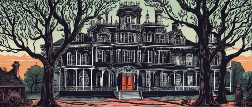 the haunted house,haunted house,witch's house,witch house,house in the forest,halloween illustration,creepy house,victorian house,halloween scene,apartment house,house silhouette,doll's house,houses clipart,ghost castle,cottage,house drawing,halloween poster,serial houses,house painting,lonely house,Art,Artistic Painting,Artistic Painting 50