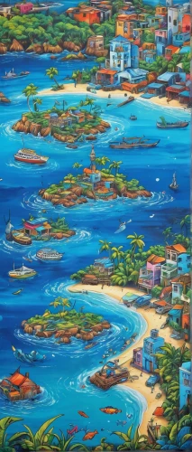 curaçao,khokhloma painting,fishing village,oil painting on canvas,margarita island,nicaraguan cordoba,valdes peninsula,cabo san lucas,baracoa,cape verde island,guanabá real,balearic islands,santiago di cuba,aruba,cuba beach,orange bay,navajo bay,coastal landscape,curacao,acapulco,Conceptual Art,Graffiti Art,Graffiti Art 07