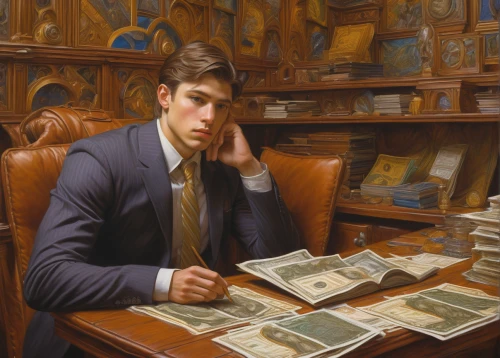 businessman,stock broker,banker,financial advisor,white-collar worker,scholar,an investor,accountant,man with a computer,art dealer,watchmaker,financial education,stock exchange broker,librarian,bookkeeper,lawyer,child with a book,sales man,orlovsky,stock trader,Illustration,Realistic Fantasy,Realistic Fantasy 03