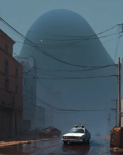 beetle fog,futuristic landscape,post-apocalyptic landscape,gas planet,scifi,smog,industrial landscape,earth rise,mist,sci-fi,sci - fi,the fog,moon car,fog,alleyway,suburb,spheres,foggy day,emission fog,alley,Conceptual Art,Sci-Fi,Sci-Fi 07