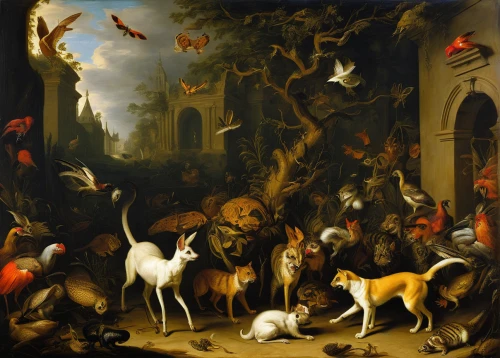 hunting scene,animals hunting,hunting dogs,kennel club,animal migration,fox hunting,the pied piper of hamelin,animalia,dante's inferno,animals,danse macabre,plague,the wolf pit,flemish,ruminants,flying dogs,fox stacked animals,the animals,purgatory,canines,Art,Classical Oil Painting,Classical Oil Painting 37