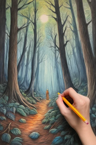 colored pencil background,watercolor background,colored pencil,cartoon forest,color pencil,chalk drawing,world digital painting,painting technique,color pencils,pencil art,crayon colored pencil,meticulous painting,forest path,hand digital painting,forest background,colored pencils,colour pencils,the mystical path,digital compositing,creative background,Conceptual Art,Daily,Daily 17