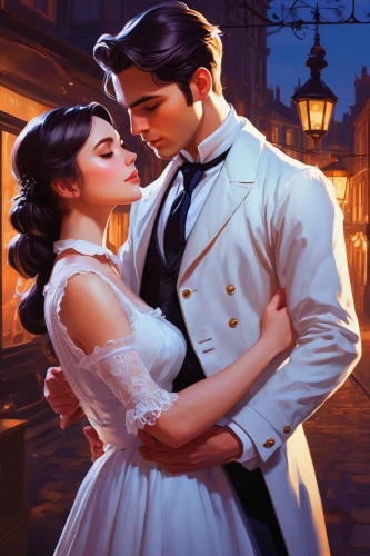 romantic portrait,romance novel,ballroom dance,argentinian tango,honeymoon,roaring twenties couple,romantic scene,waltz,dancing couple,wedding couple,vintage boy and girl,rosa ' amber cover,young couple,tango argentino,vintage man and woman,serenade,tango,game illustration,cg artwork,wedding photo,Conceptual Art,Fantasy,Fantasy 19