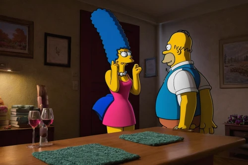 homer simpsons,homer,flanders,man and wife,parrot couple,bart,conceptual photography,man and woman,husband and wife,mr and mrs,surrealism,st valentin,paper art,romantic dinner,augmented reality,beaker,house of sponge bob,romantic night,bird couple,romantic portrait,Photography,Artistic Photography,Artistic Photography 11