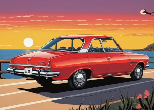 renault 8,fiat 1200,autobianchi a112,autobianchi bianchina,opel record p1,lotus cortina,bmw 700,fiat 850,fiat 125,peugeot 204,moskvitch 412,opel record,simca,renault 6,dacia 1300,illustration of a car,bmw 2002tii,nsu sport prinz,moskvitch 400-420,fiat 124,Illustration,Vector,Vector 14